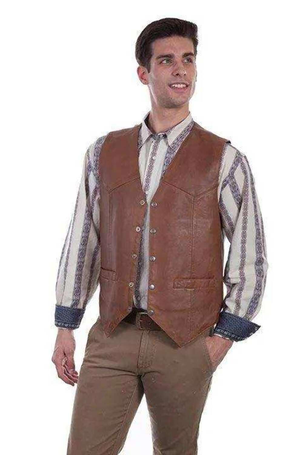 Scully Leather Vest Tan 3XT