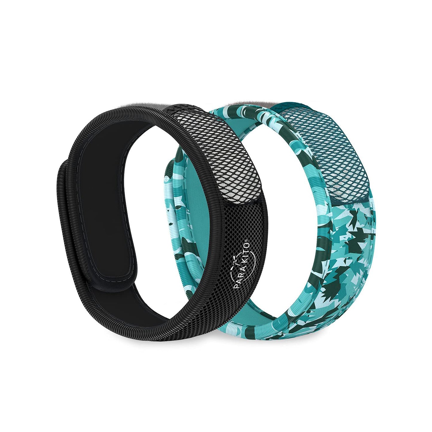 PARA'KITO Mosquito Repellent Bracelets + Refill Pellets Bundle | w/Peppermint Oil, Essential Oils | Hiking & Camping Accessories | Paraben Free, DEET Free - 2 Wristbands & 2 Refills