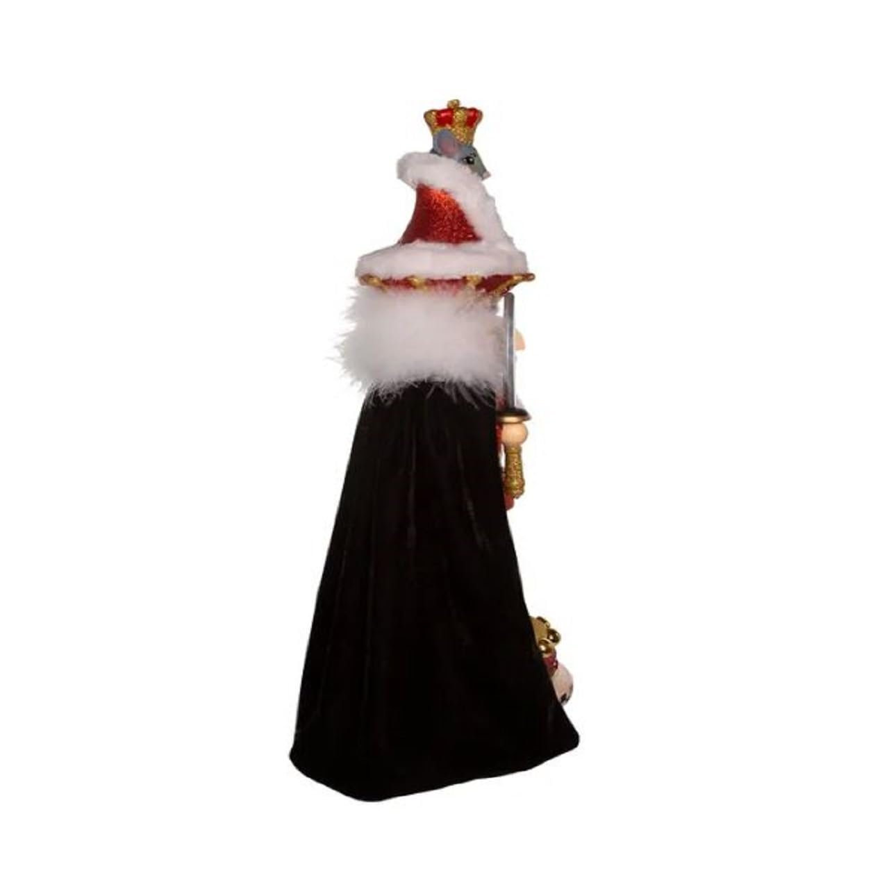 Kurt Adler 18-Inch Hollywood Nutcracker Mouse King - Red and Black Glittered Gemstone Accents by Holly Adler