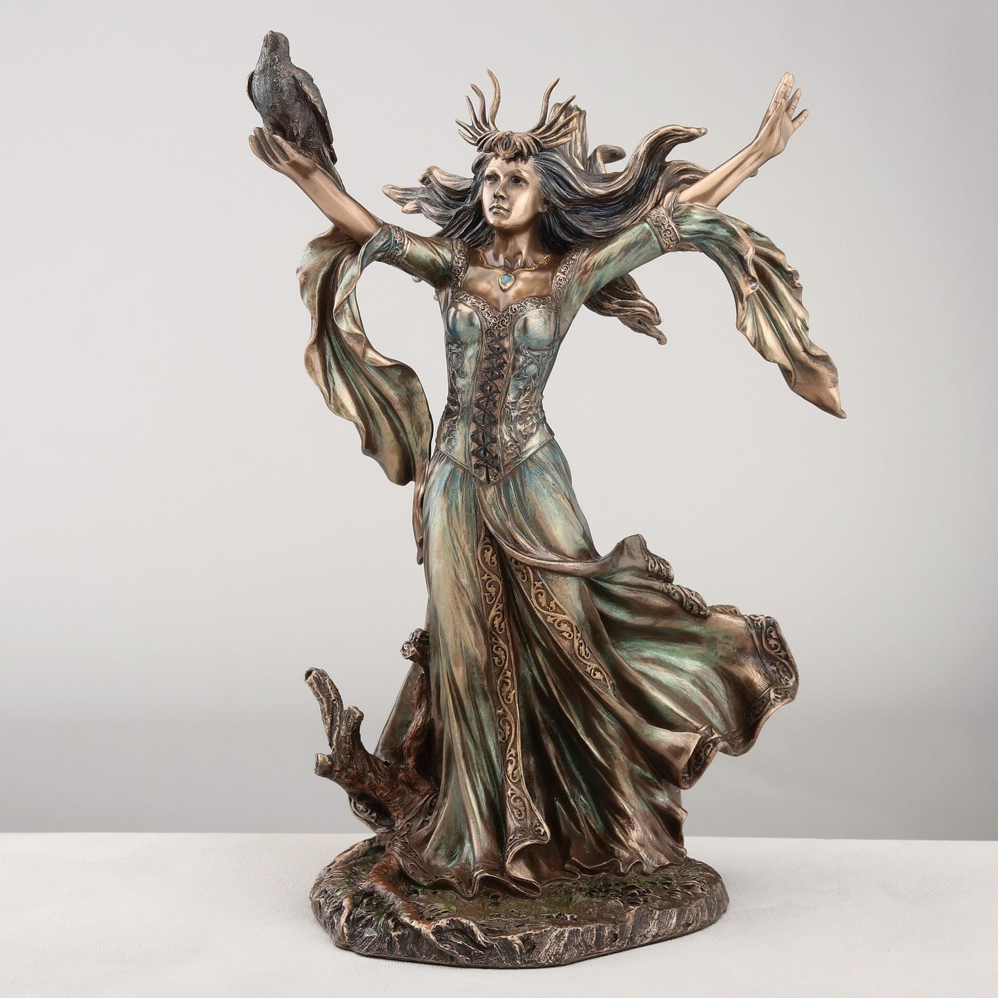 Veronese Design 9 7/8 Inch Morgan Le Fay Cold Cast Resin Bronze Finish Sculpture
