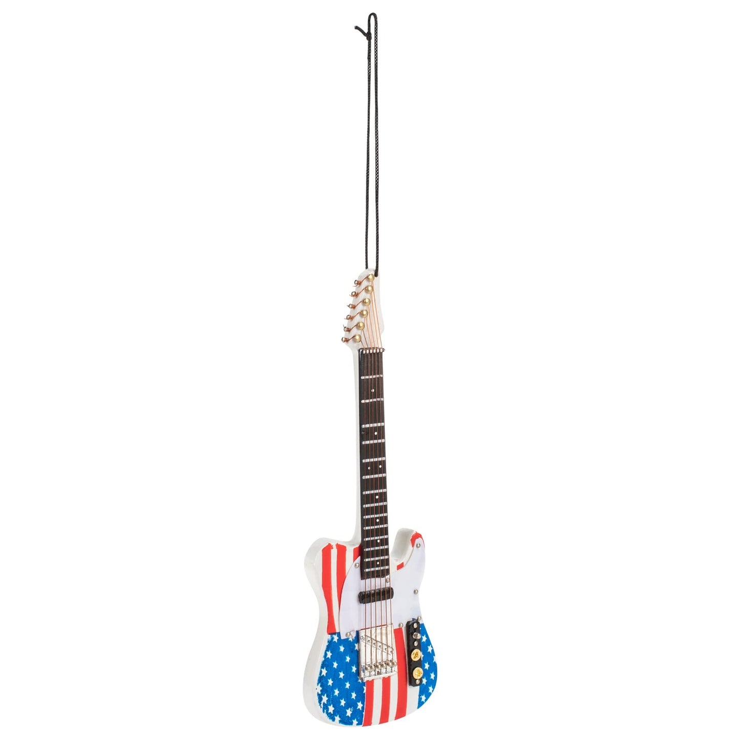 Broadway Gifts 5.5" US Flag Wood Electric Guitar Ornament Decoration