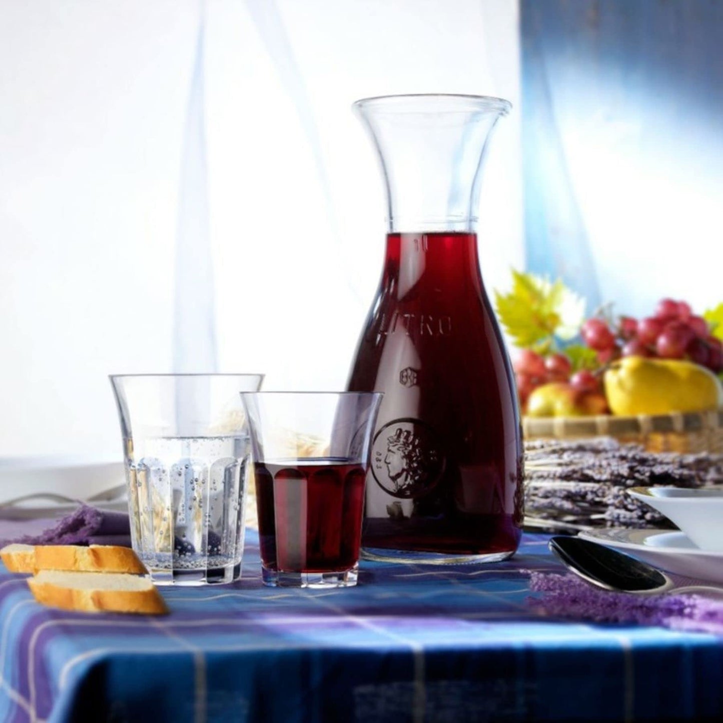 Bormioli Rocco Misura PZ Wine Carafe. Wide Mouth Clear Glass Pitcher For Water, Juice, Milk, Coffee, Iced Tea Elegant Bistro Style Decanter With Authenticity Stamp Made In Italy
