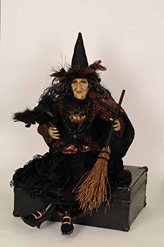 Karen Didion Originals "Medea" Witch Figurine, 26 Inches - Handmade Halloween Holiday Home Decorations and Collectibles