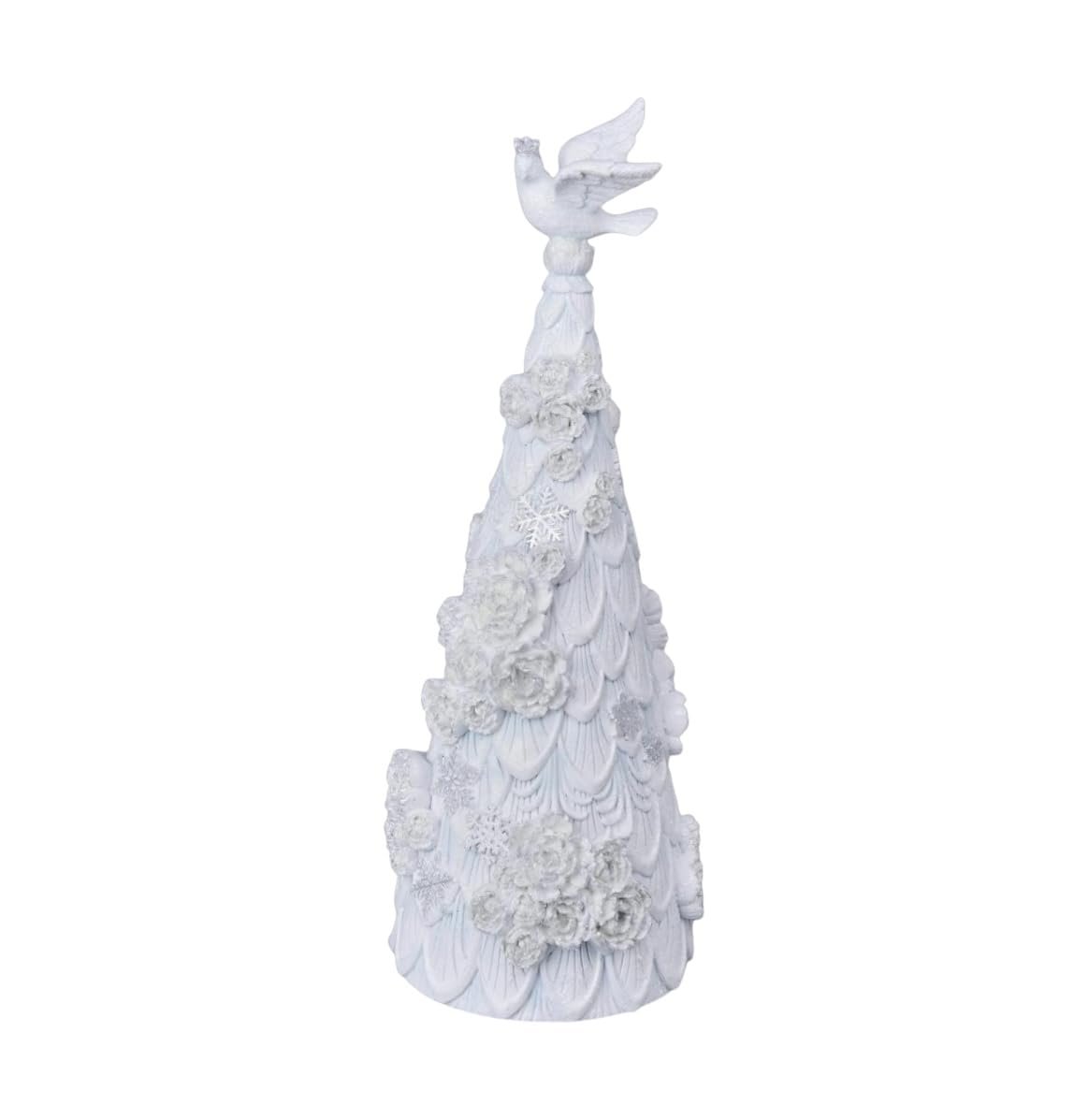 December Diamonds 16" White Christmas Tree – Hand-Painted Holiday Figurine