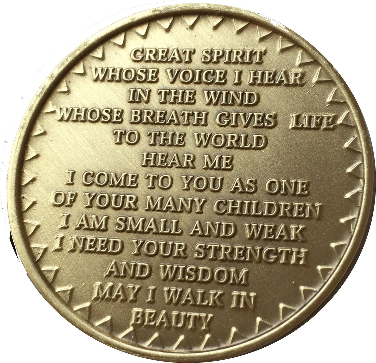 Bulk Set of 3 in The Spirit of Love Native American Great Spirit Prayer Bronze Medallion Chips