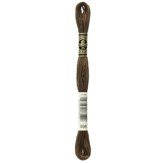 DMC Thread 6-Strand Embroidery Cotton 8.7 Yards Very Dark Coffee Brown 117-898 (12-Pack)