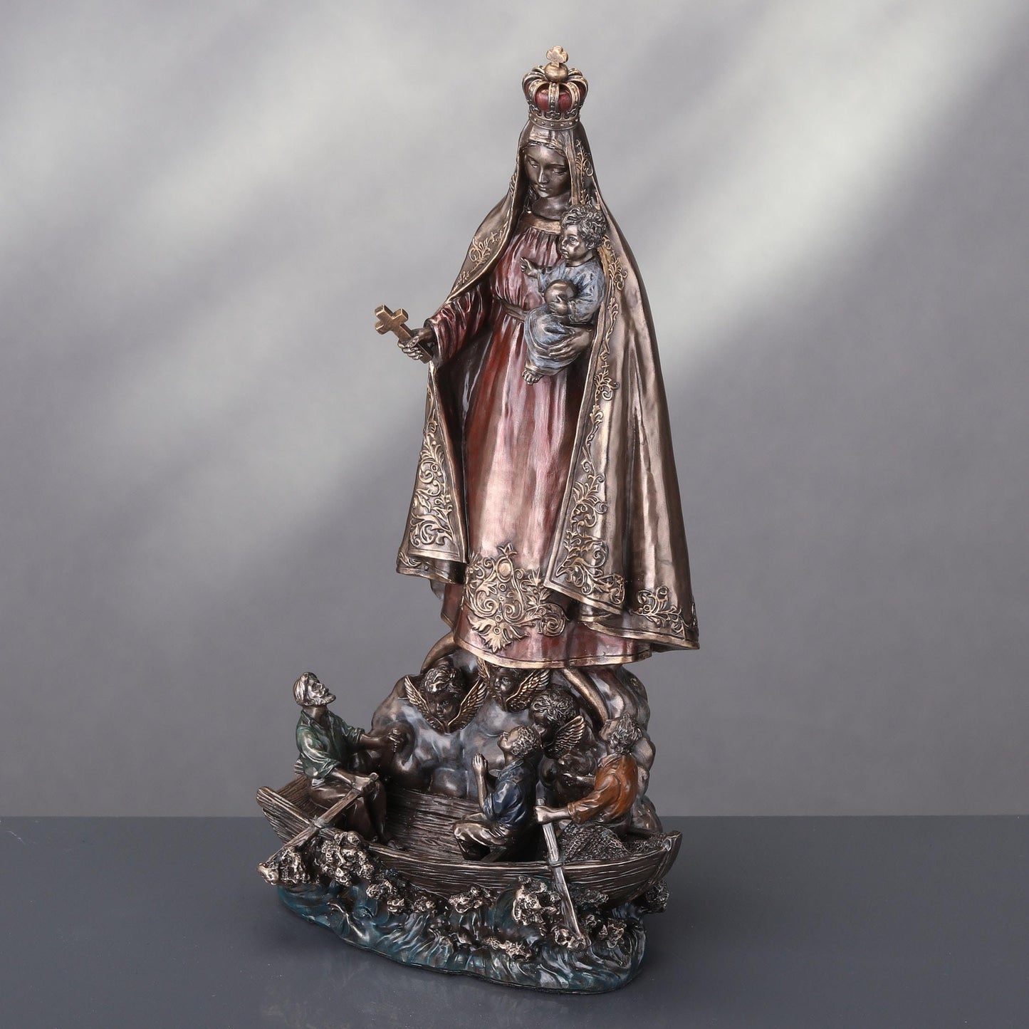 Veronese Design 10 5/8 Inch Our Lady of Charity Cold Cast Resin Bronze Finish Religious Statue