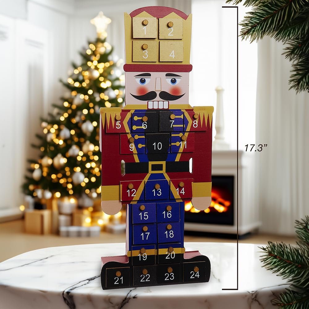 Kurt Adler 17.3-inch Wooden Nutcracker Advent Calendar