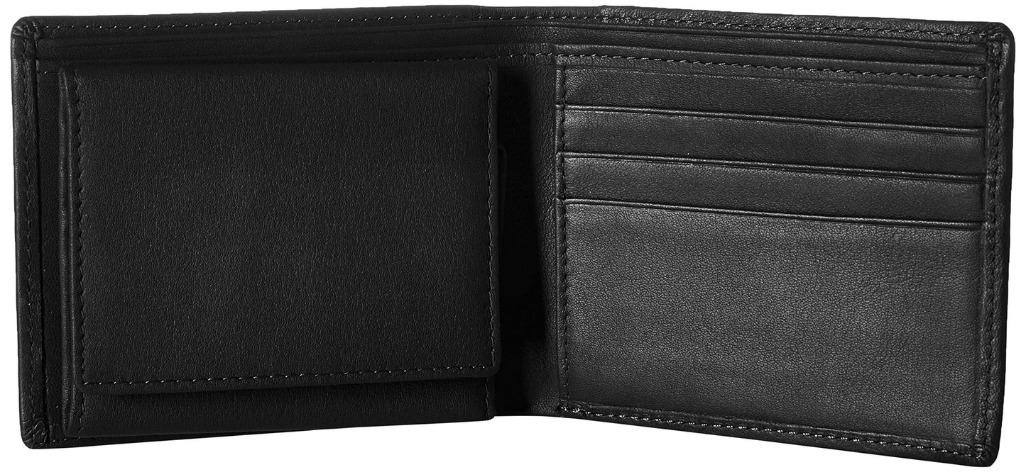 Royce Leather Men's RFID Blocking Bifold Wallet in Leather with Double Id Display, Black, One Size