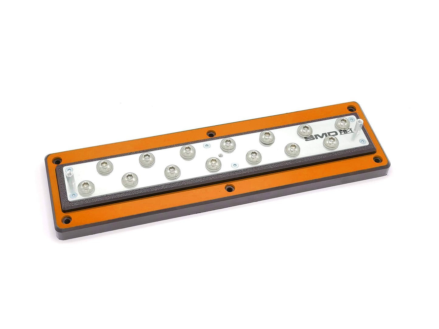 Steve Meade Designs SMD Full Power/Ground Distribution Block (Full Bar) - 12 Positions, 12 Poles, 12 Volts, Black, Blue, Green, Red, White - Screw Connector, HDPE Material, Rack Mount
