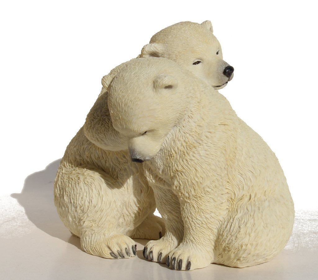 US 5.5 Inch Animal Figurine Two Polar Bear Cubs Collectible Display