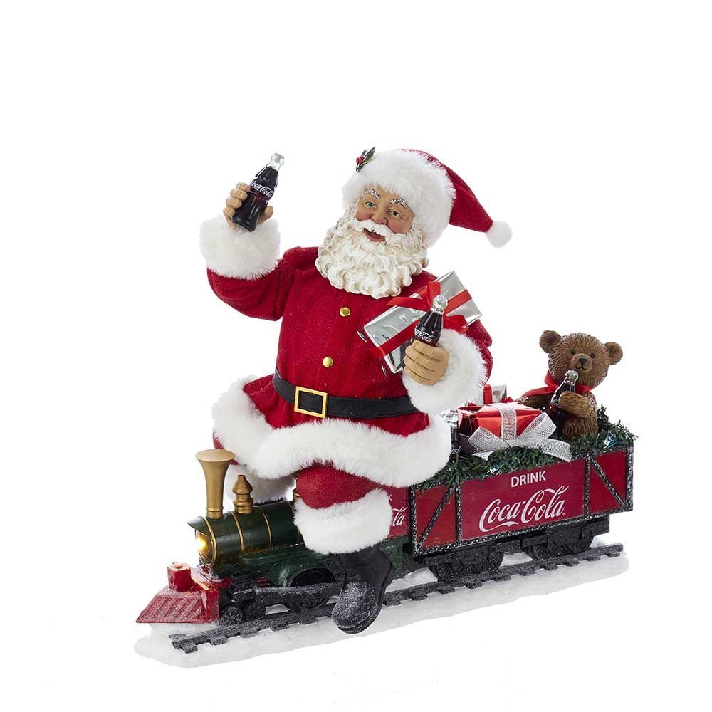 Kurt S. Adler Kurt Adler 13-Inch Battery-Operated Coca-Cola Santa Train with LED Garland