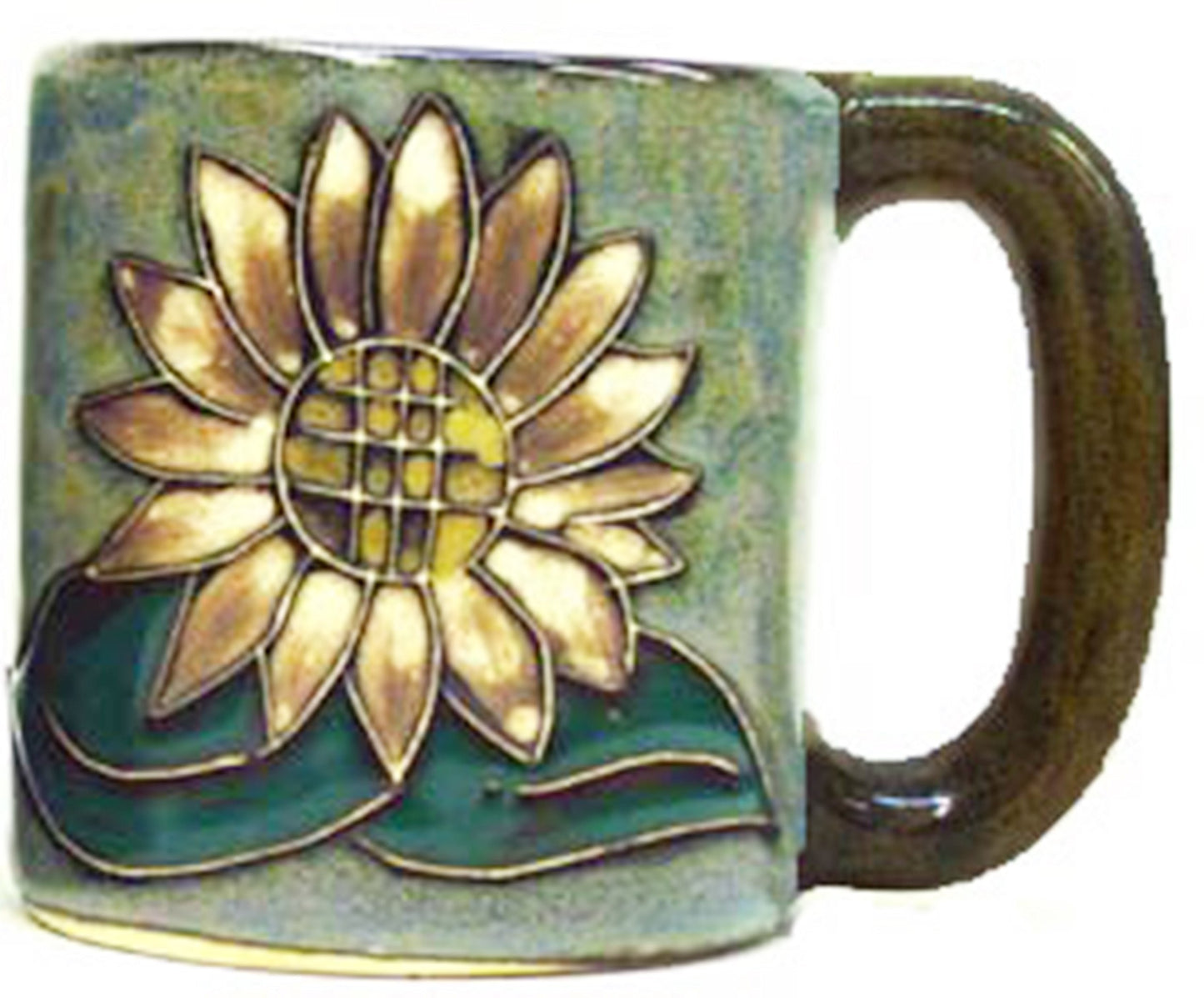 One (1) MARA STONEWARE COLLECTION - 16 Ounce Coffee Cup Collectible Dinner Mug - Sunflower Design