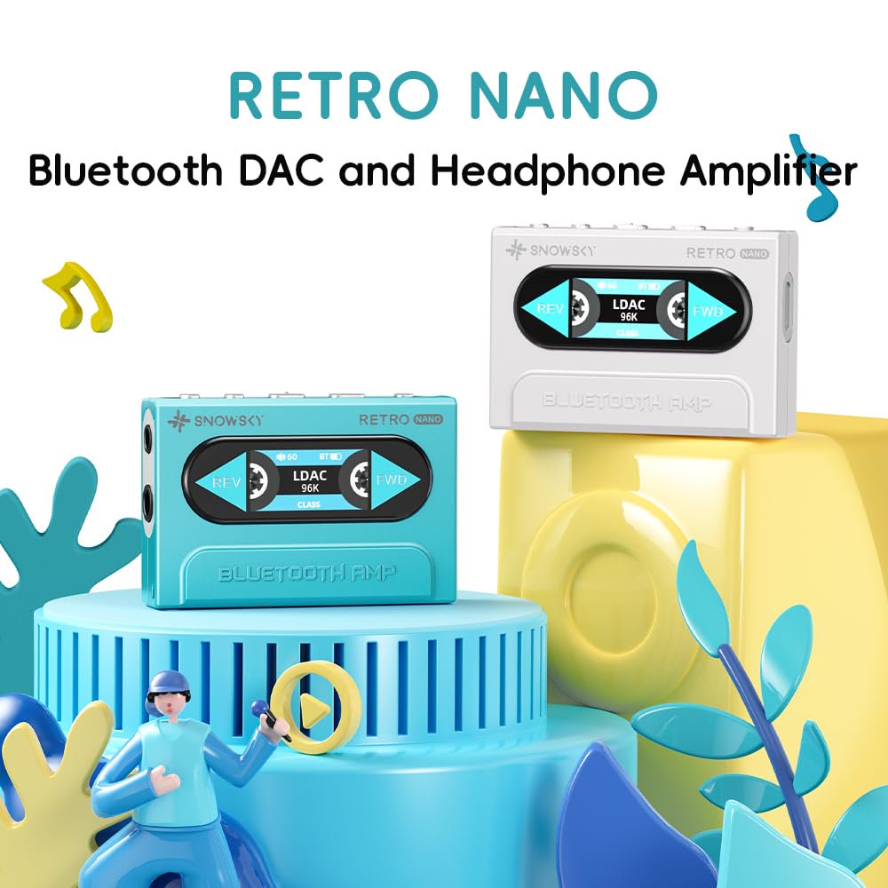FiiO/Snowsky Retro Nano Bluetooth USB DAC AMP with LDAC, aptX Adaptive, aptX LL (3.5mm Unbalanced & 4.4mm Balanced Output)