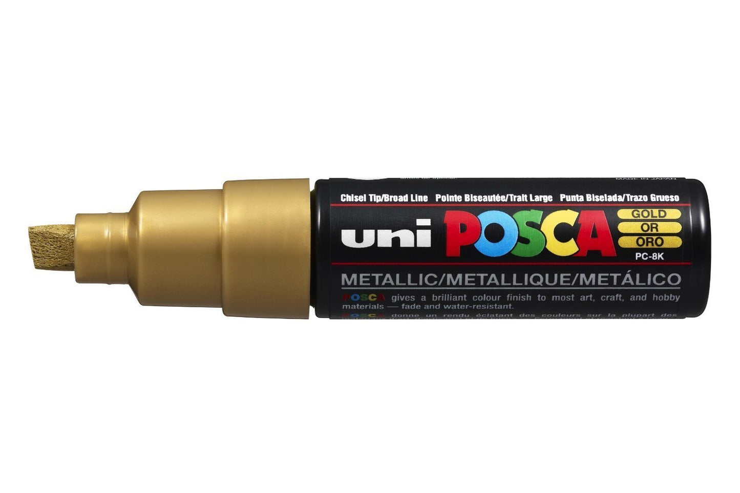 Uni Posca Marker PC-8K Paint Glass Pen Broad Chisel Tip 8.00mm Gold