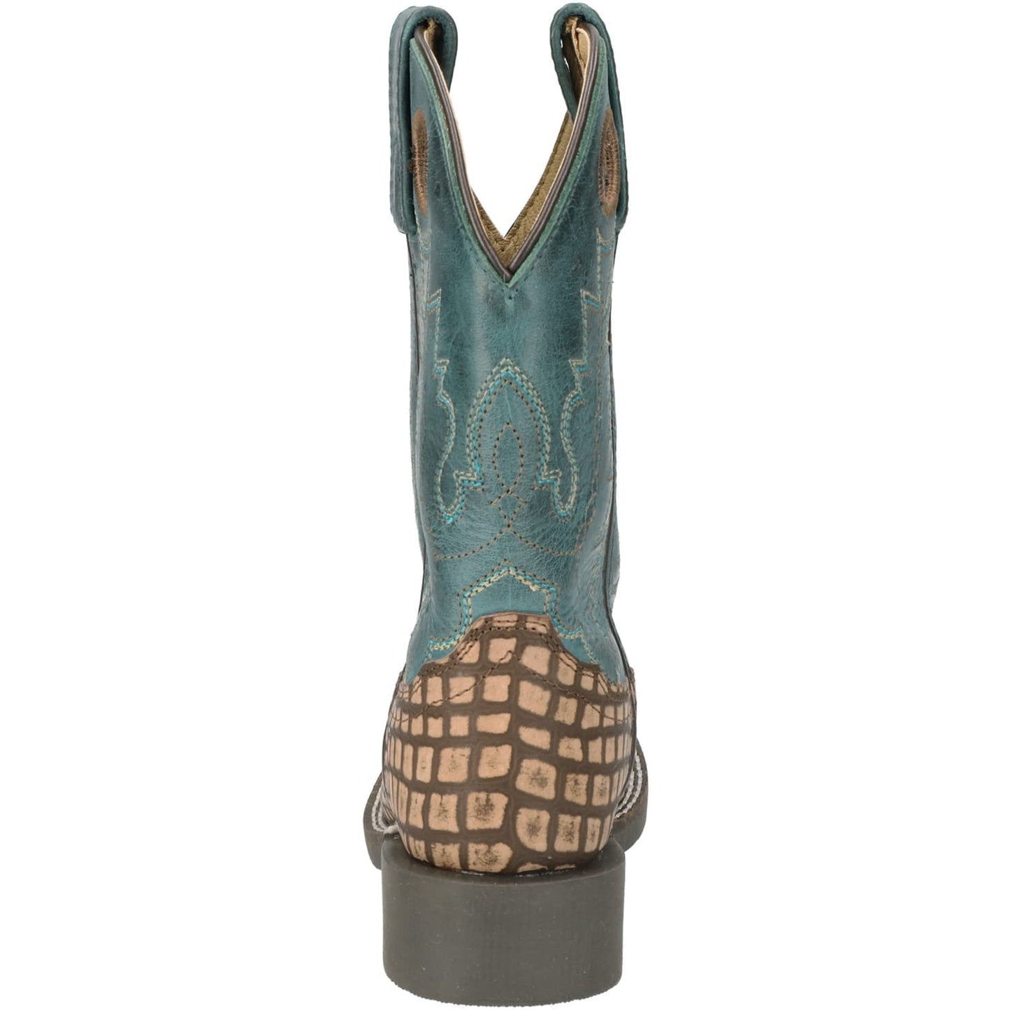 Smoky Mountain Children Unisex Reptile Dark Turquoise Leather Cowboy Boots 12D