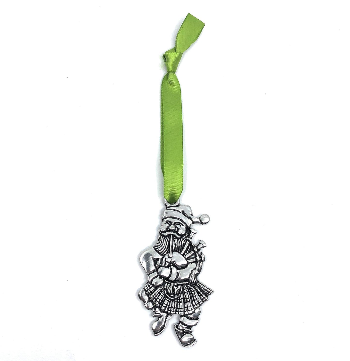 Handmade Santa Bagpipes in Kilt Clan Scottish Music Christmas Pewter Ornament