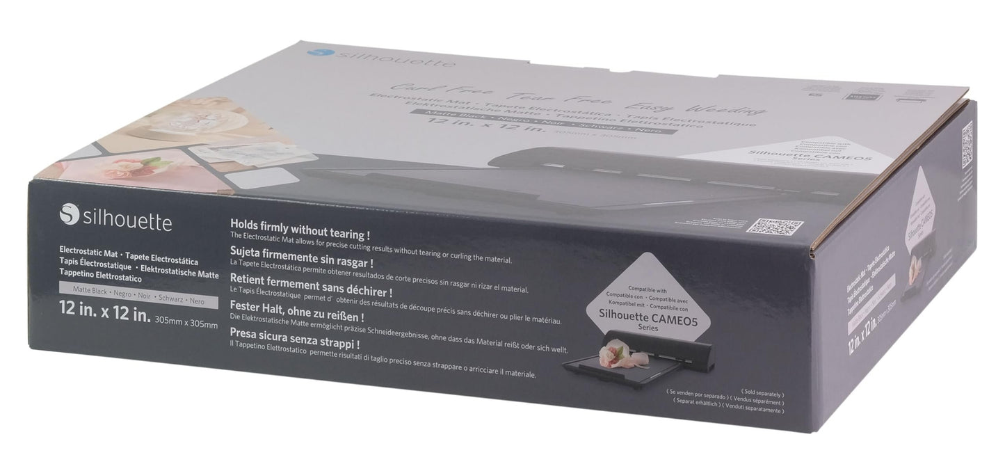 Silhouette Electrostatic Cutting Mat for use with Cameo 5 and Cameo 5 Plus models - 12 x 12 (Matte Black)