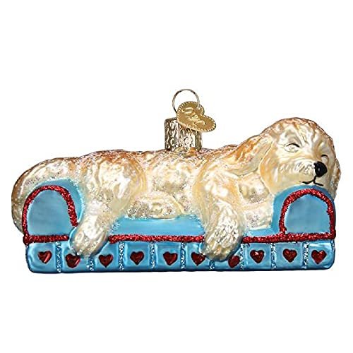 Old World Christmas Sleepy Dog Glass Blown Christmas Ornament for Christmas Tree
