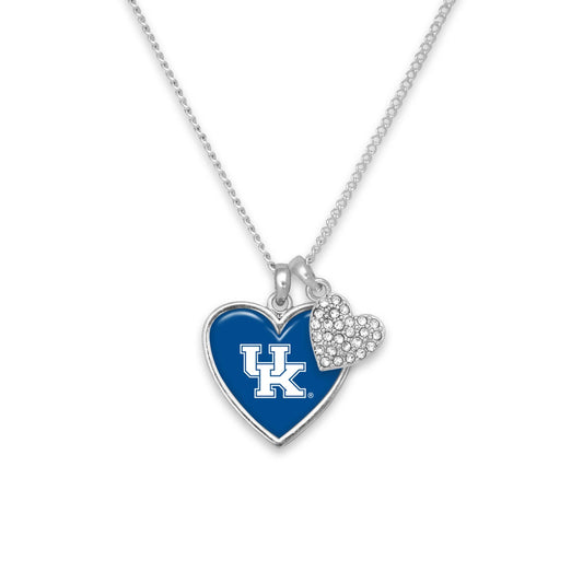 Kentucky Wildcats Amara Crystal Heart Silver Chain Necklace Jewelry Gift UK