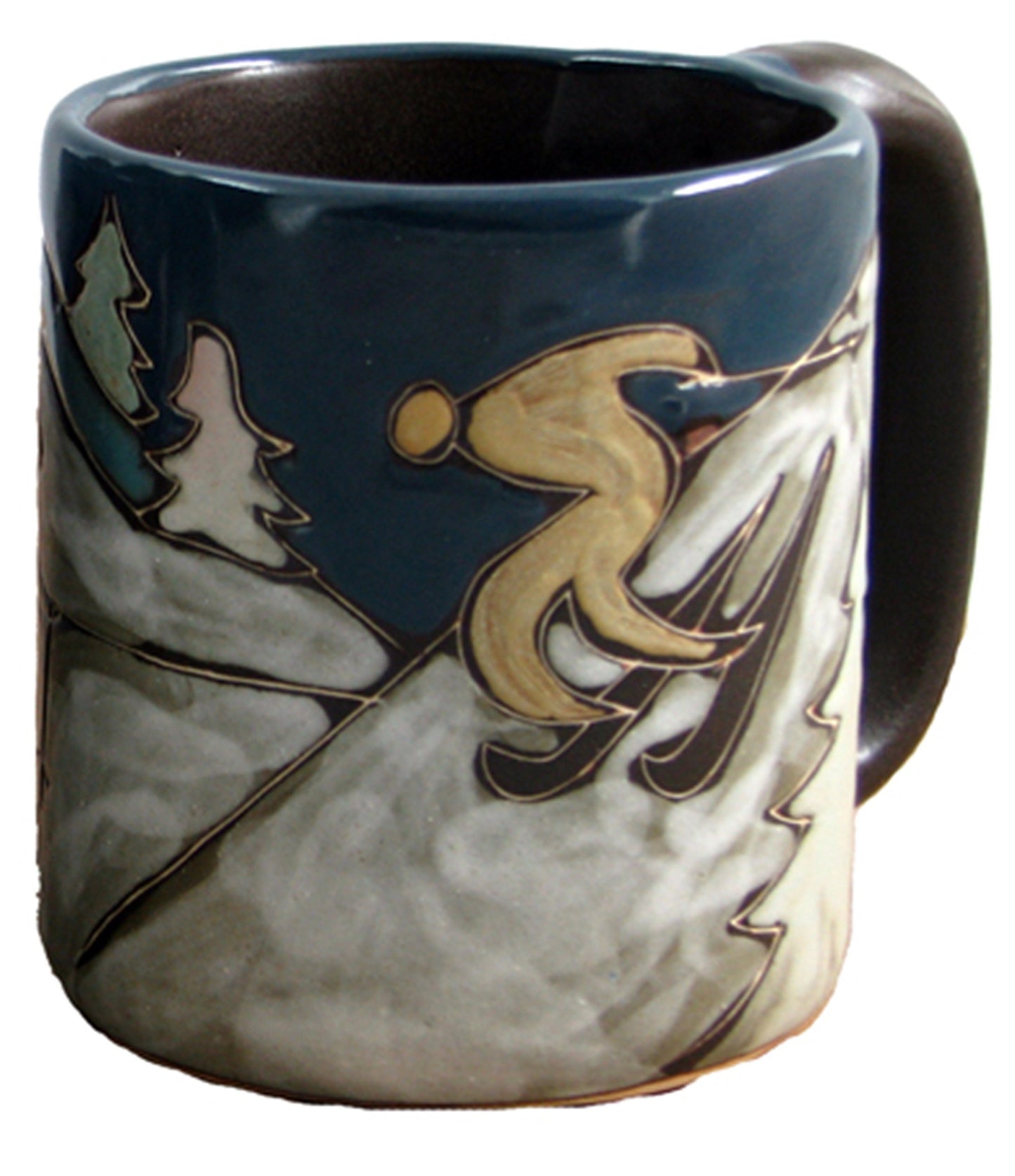 Mara Stoneware Mug - Skiers- 16 oz