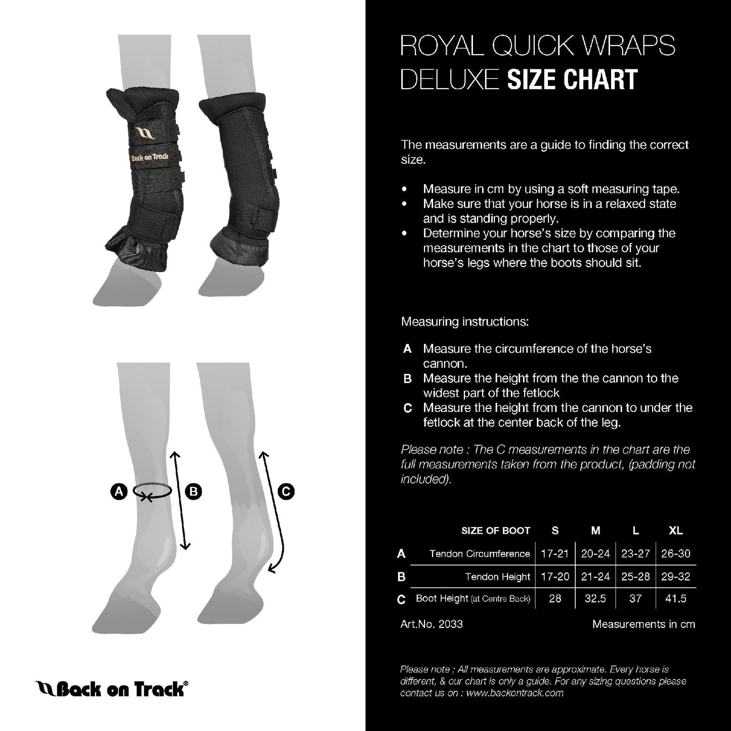 Back on Track Royal Quick Wraps Deluxe - Equestrian Sport Flexible Supportive Protective Horse Leg Wraps with Hook & Loop Closure, Pair