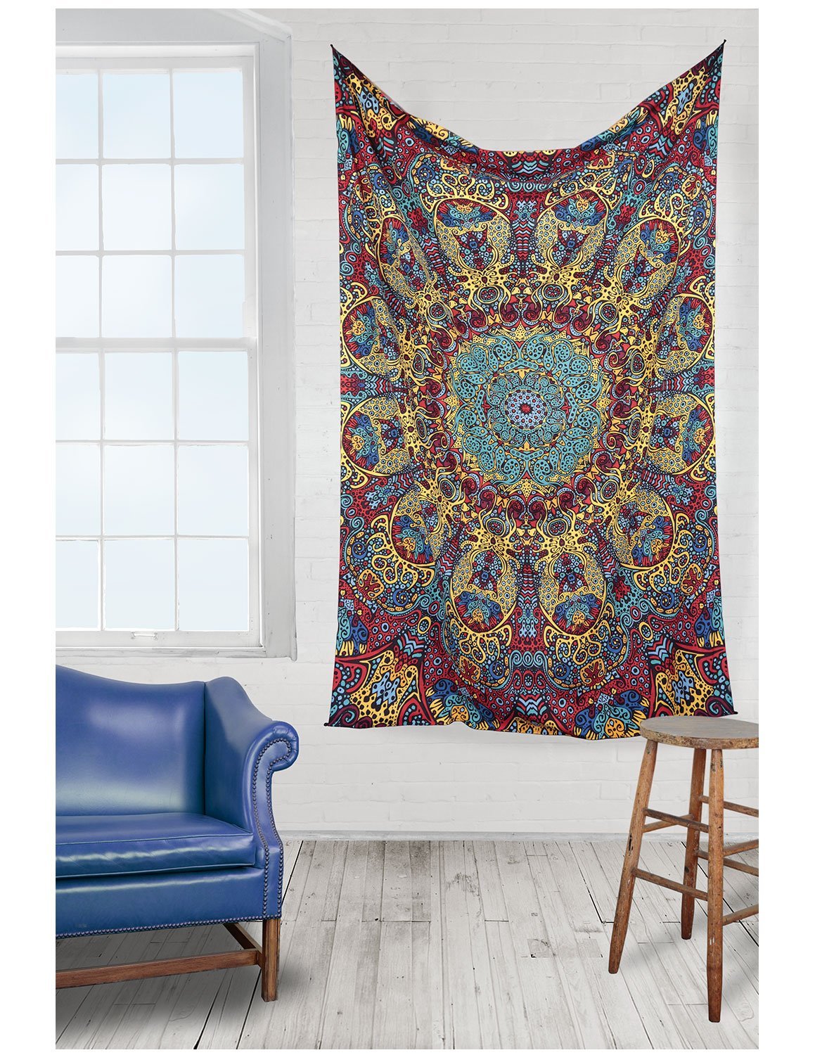 Sunshine Joy 3D Psychedelic Sunburst Tapestry Tablecloth Beach Sheet 60x90 Inches