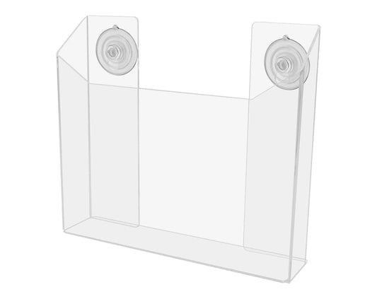 Suction Cup 8.5" Flyer Organizer Rack Literature Holder Catalog Display Durable Clear Acrylic Window or Glass Mount by Marketing Holders
