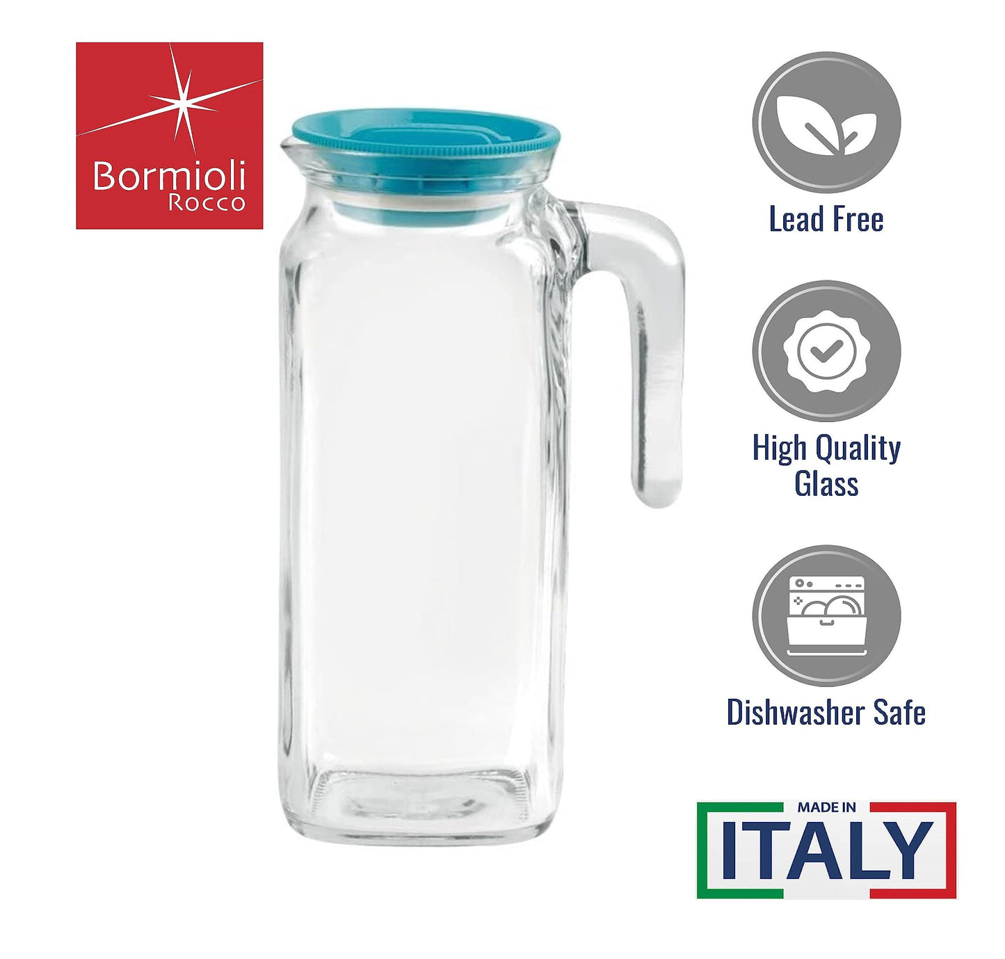 Bormioli Rocco Frigoverre Set Of 2 Glass Jugs