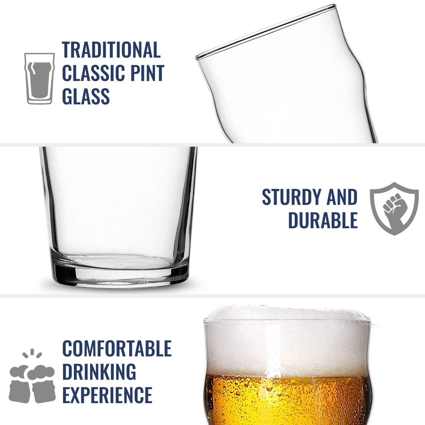 Bormioli Rocco Beer Glasses and mugs, set of 4