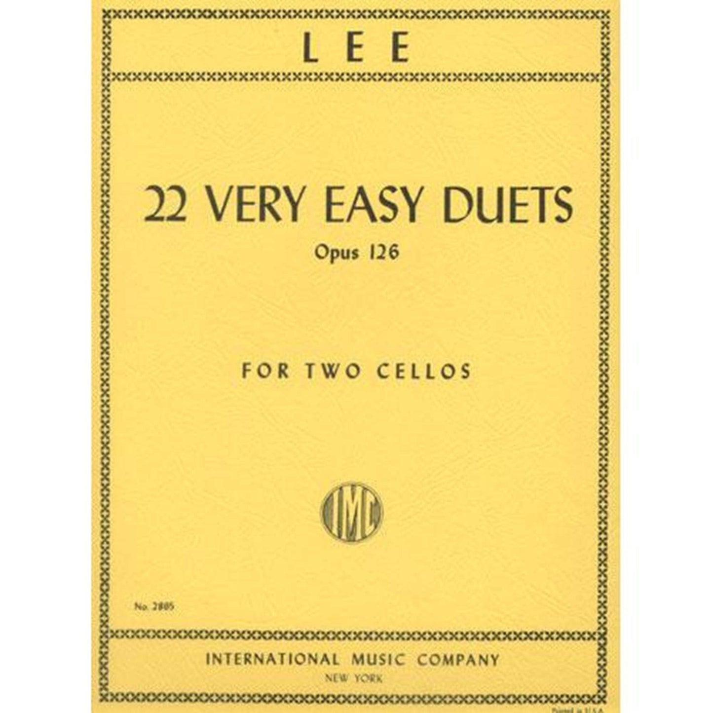 Lee, Sebastian - 22 Very Easy Duets, Op 126 - Two Cellos - International Music Co