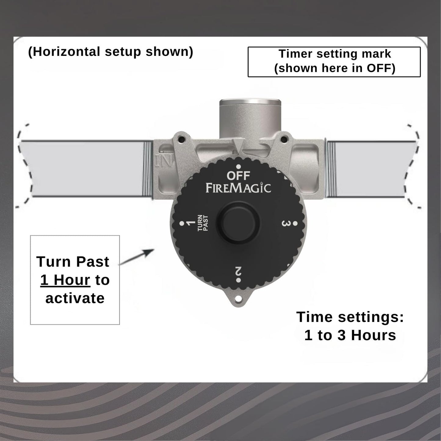 Fire Magic 3-Hour Timer, 100,000 BTU Natural/Propane Gas Shutoff Timer, 1/2" NPT Piping, 3090A