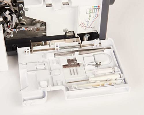 Bernette B44 Overlock Sewing Machine | Professional Serger with 2-3-4 Thread Options | Heavy-Duty Stitching | Includes Accessories Kit with Presser Feet, Needles, Threader, Extension Table