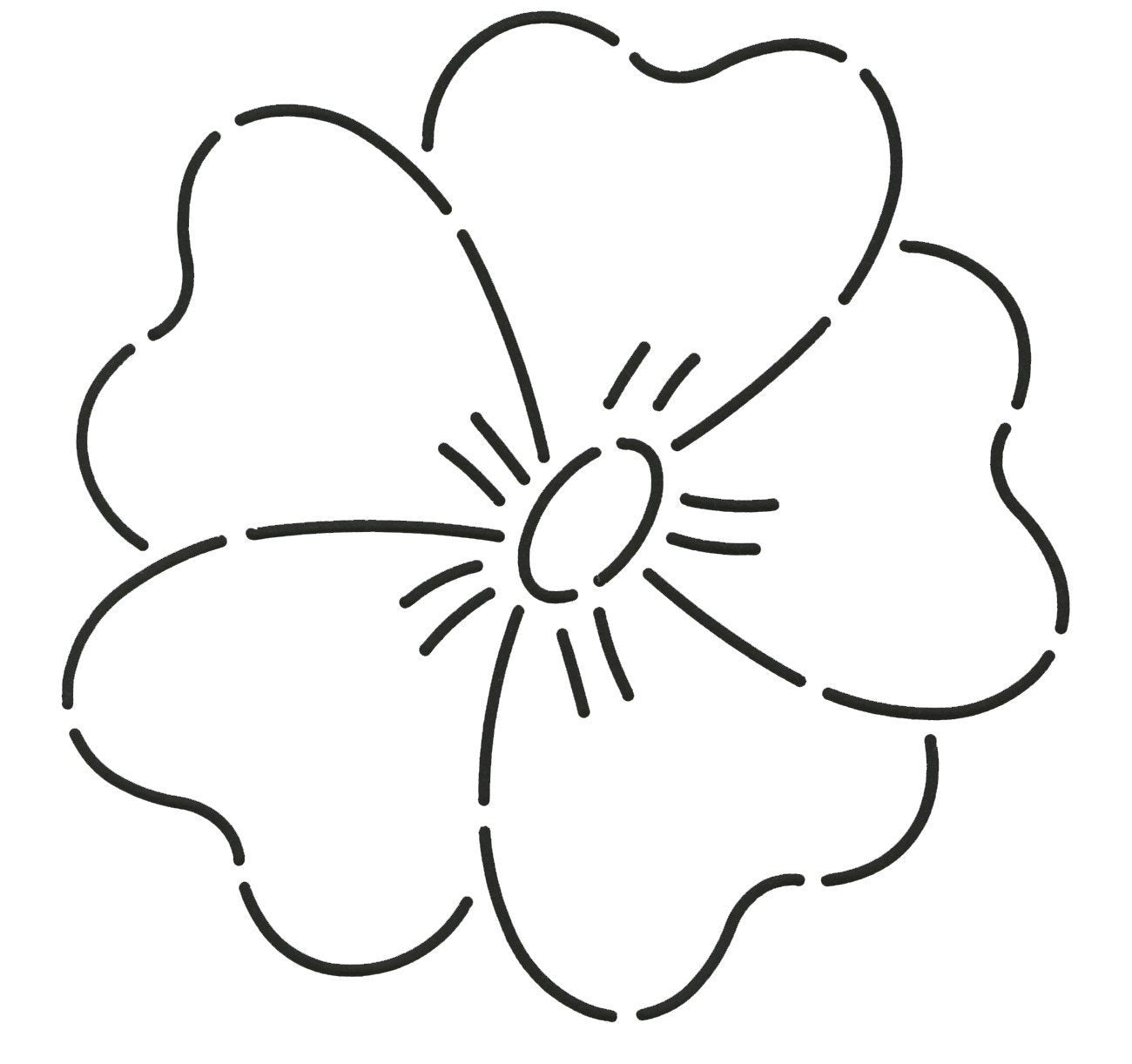 Quilting Creations Flower Quilt Stencil, 5"