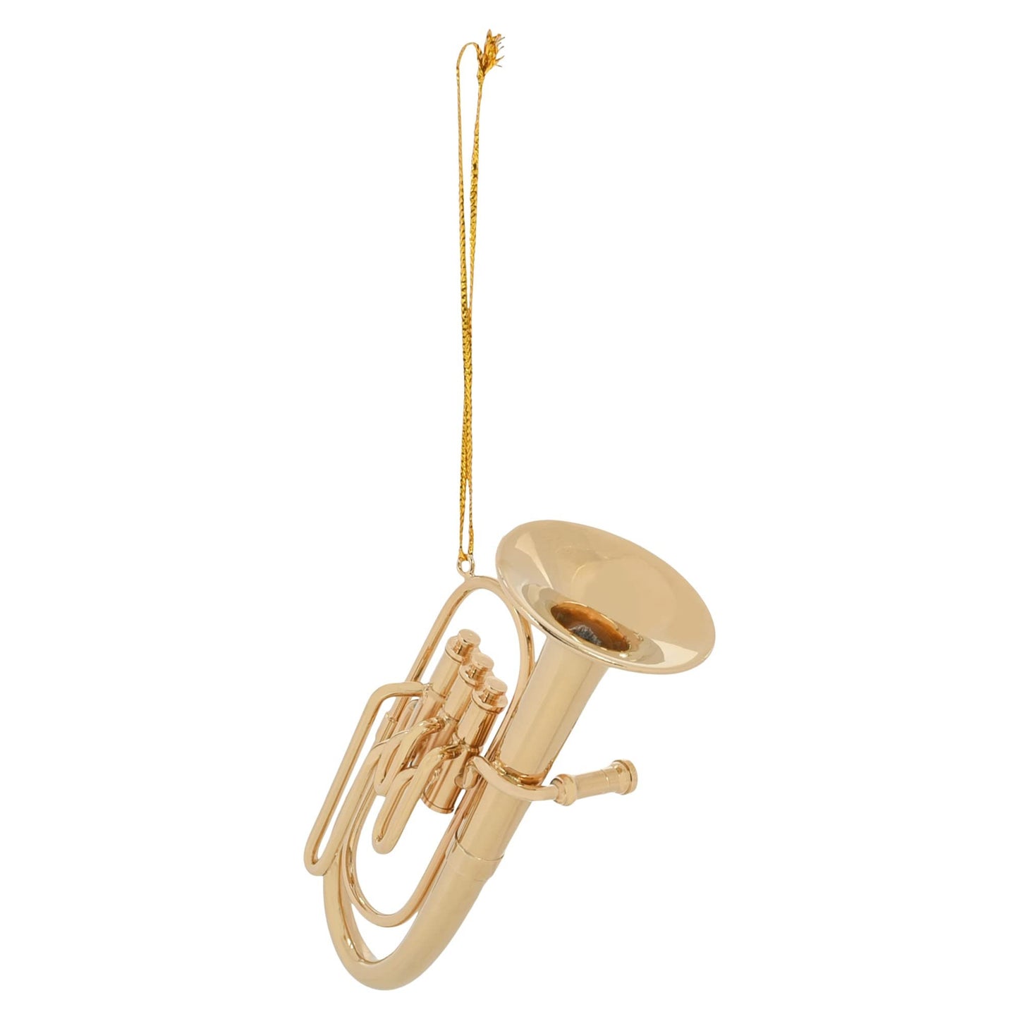 Broadway Gifts Co Gold Tone Tuba Instrument 4 inch Brass Hanging Ornament