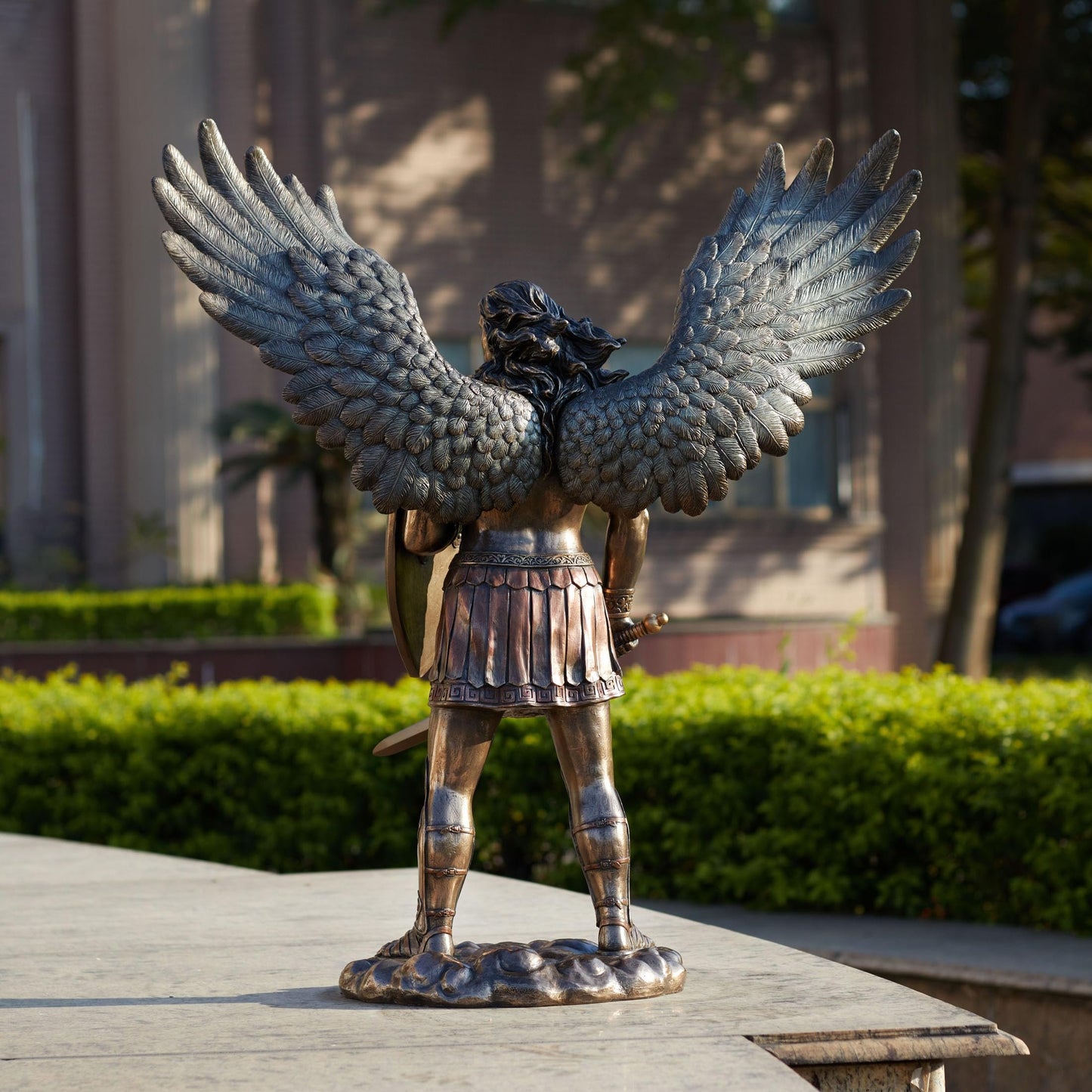 Veronese Design 28 3/4 Inch Saint Michael Archangel Sword and Shield Cold Cast Resin Bronze Finish Sculpture