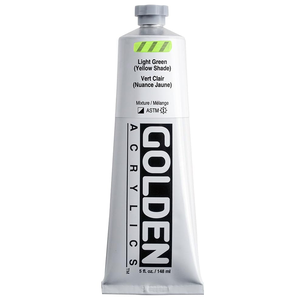 GOLDEN Heavy Body Acrylics, Light Green (Yellow Shade), 5 fl. oz. Tube, Professional Acrylic Paint, Semi-Opaque