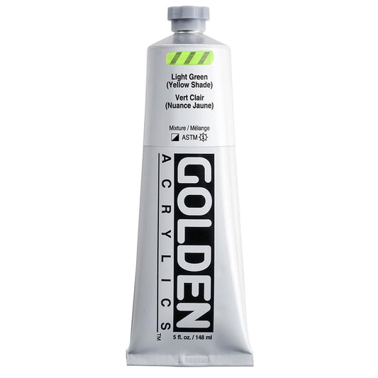 GOLDEN Heavy Body Acrylics, Light Green (Yellow Shade), 5 fl. oz. Tube, Professional Acrylic Paint, Semi-Opaque