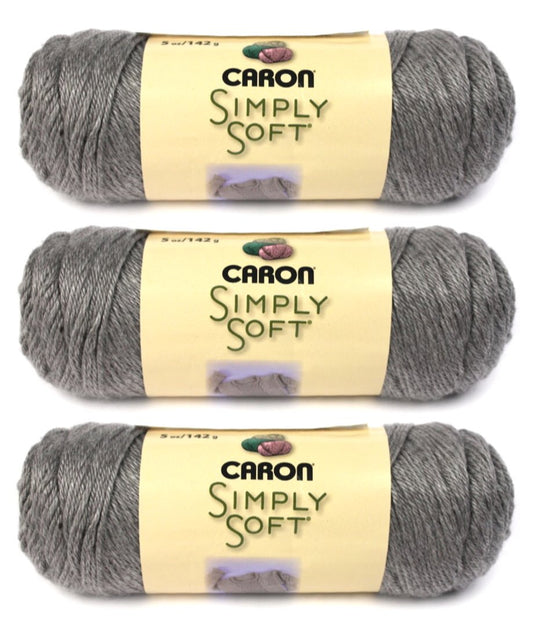 Simply Soft Heather Yarn-Soft Grey (3-Pack)
