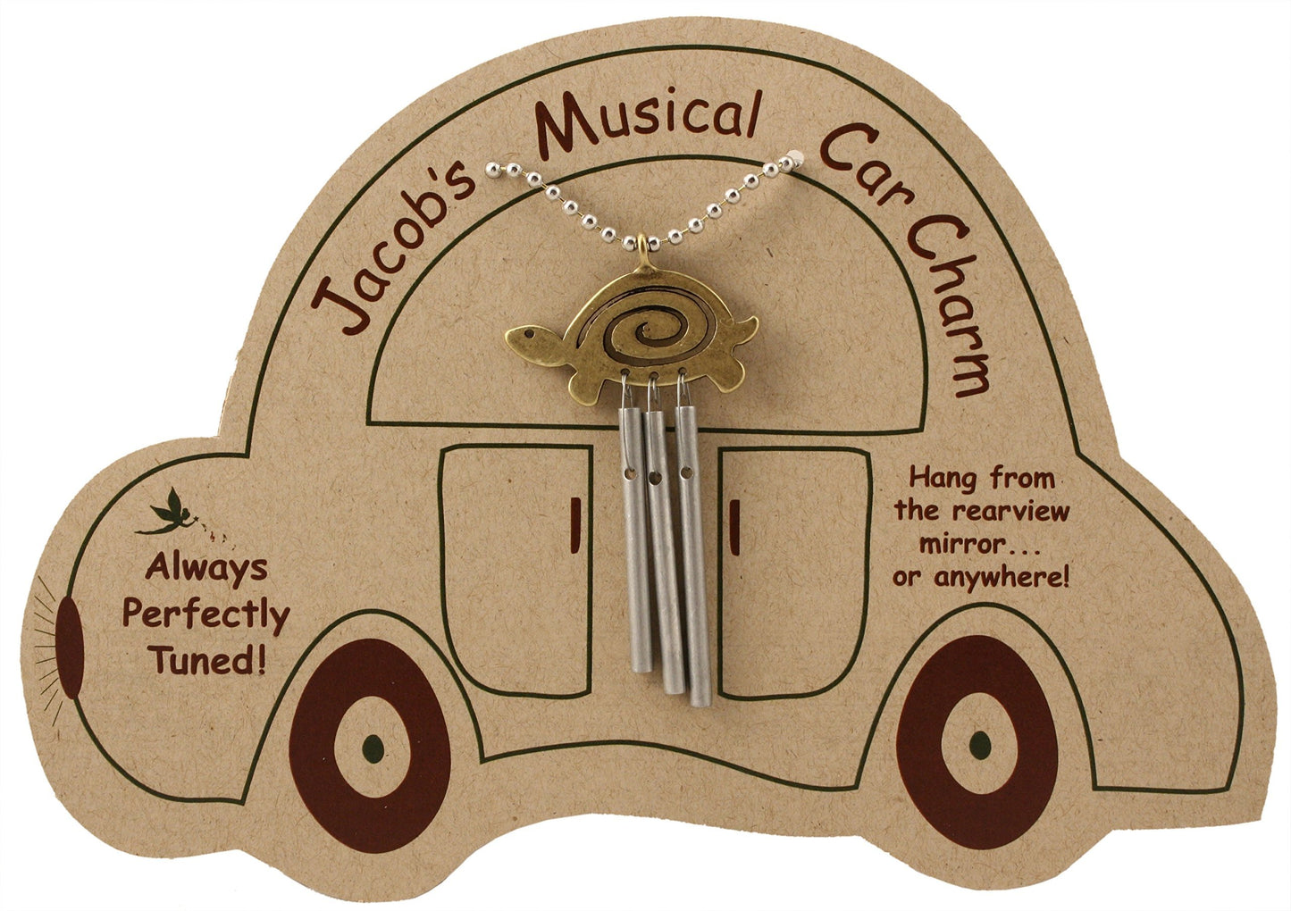 Jacob's Musical Car Charm, Turtle Spiral, Mini Wind Chime