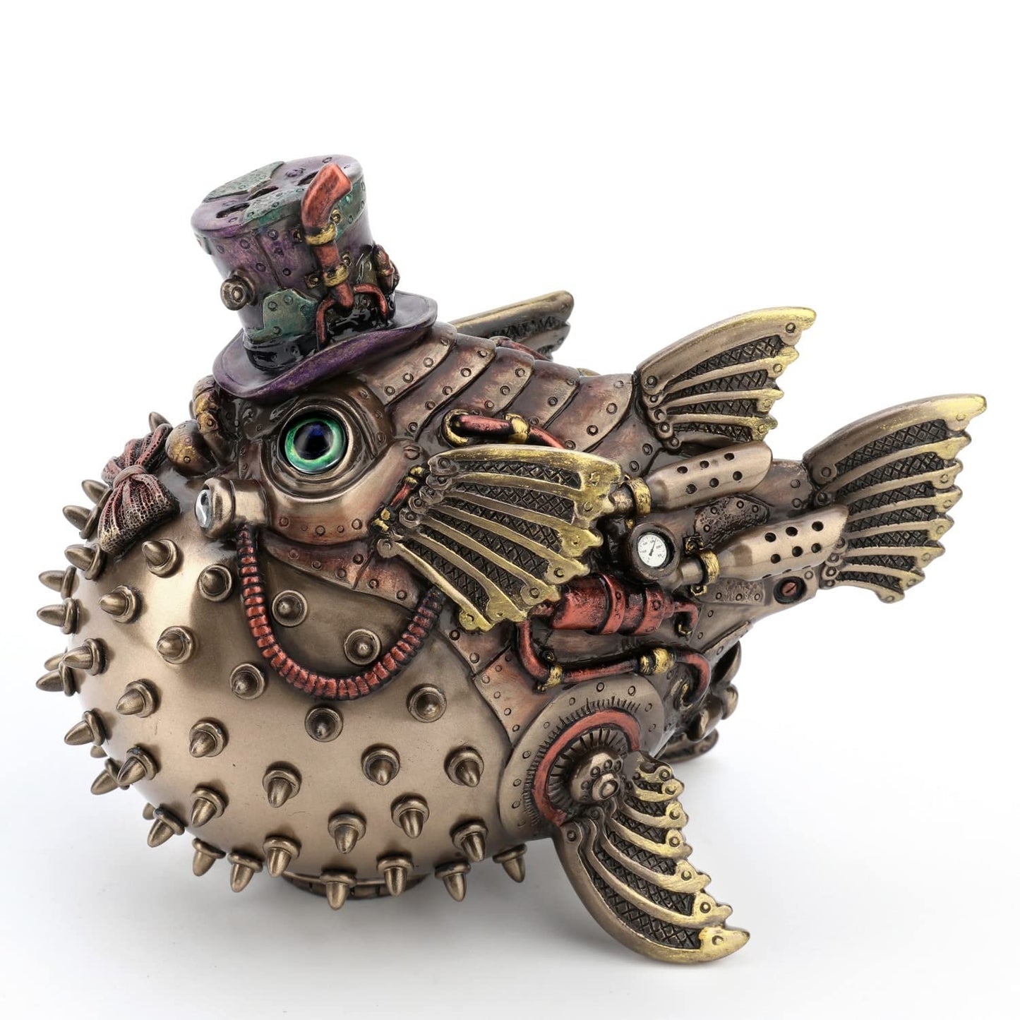 Veronese Design 5 1/8 Inch Steampunk Sofishticated Fugu Resin Statue Bronze Finish