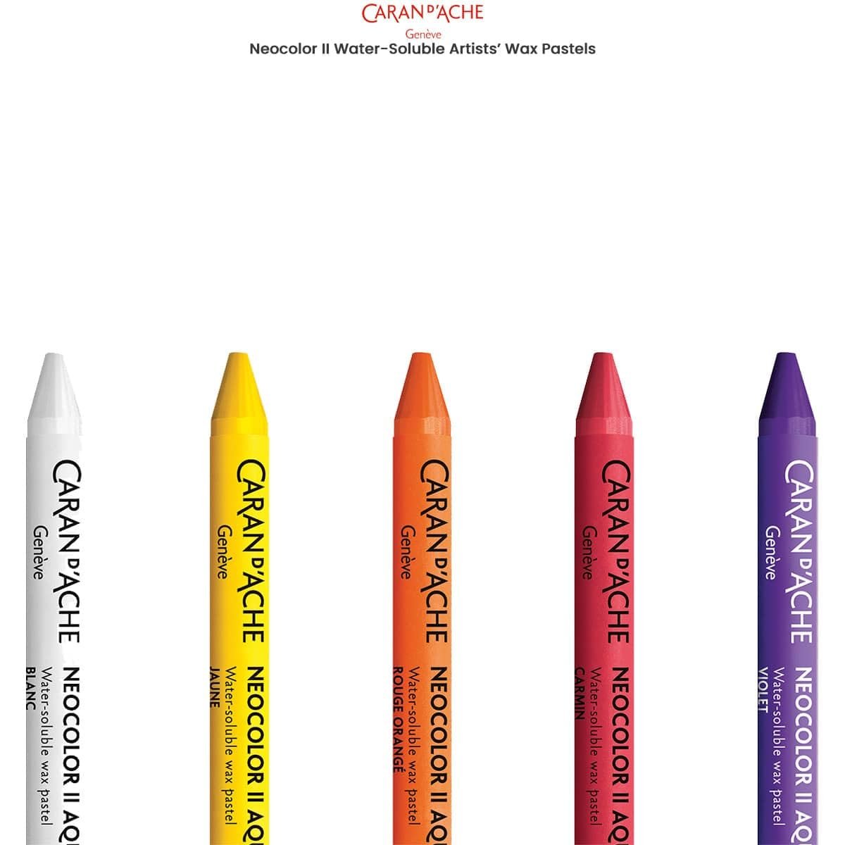 Caran D'Ache Neocolor II Watersoluble Watercolor Chalk, 30 Colors, Pack of 1