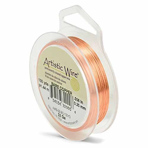 Artistic Wire 32 Gauge Bare Copper Craft Jewelry Wrapping Wire, 100 yd