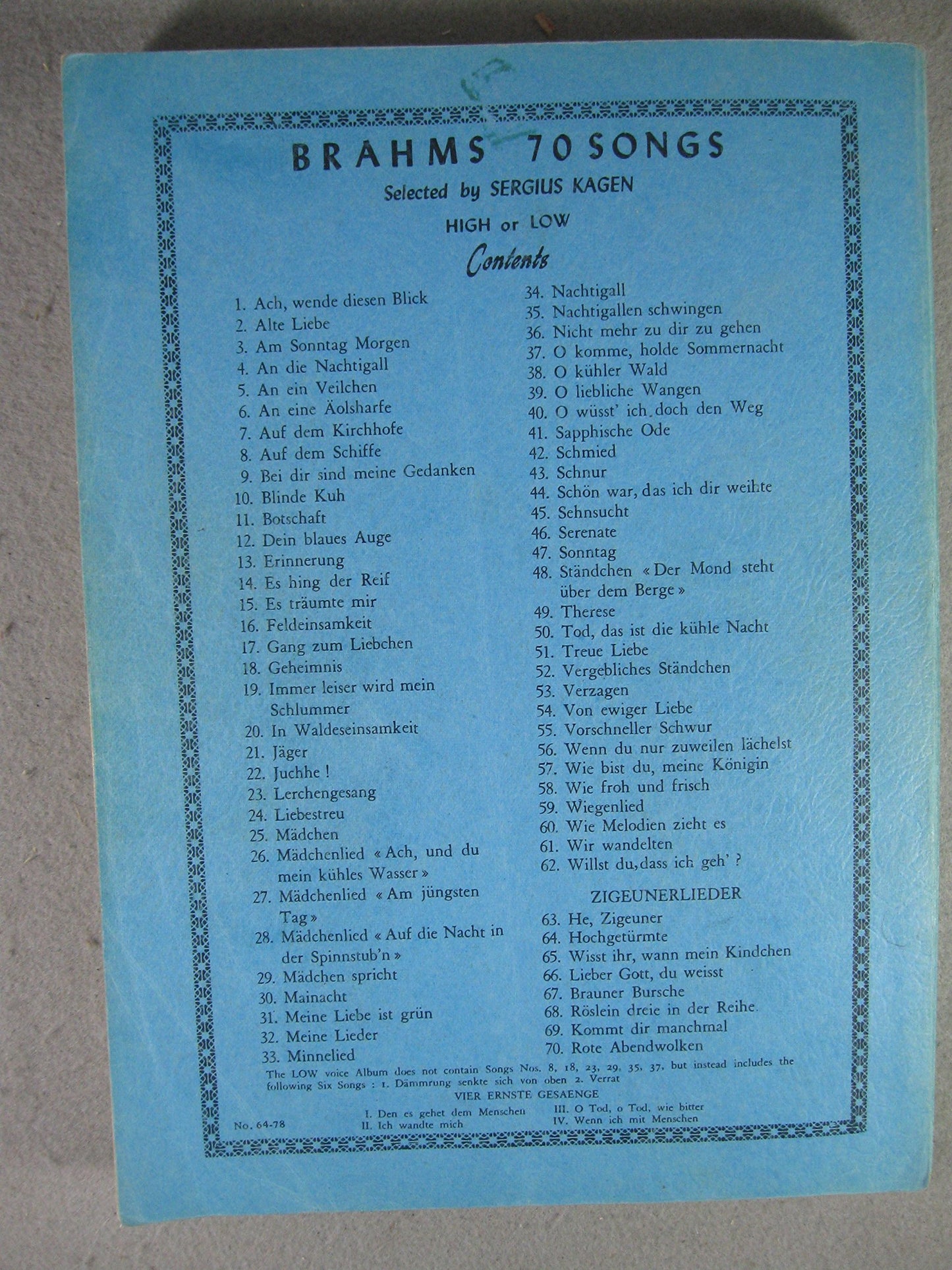 200 Songs in Three Volumes For Voice and Piano, Volume 1: 100 Songs (High)