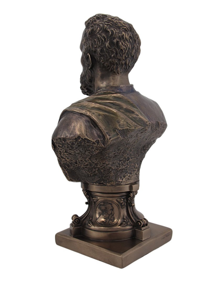 US Michelangelo Bronze Finish Bust Statue Artist
