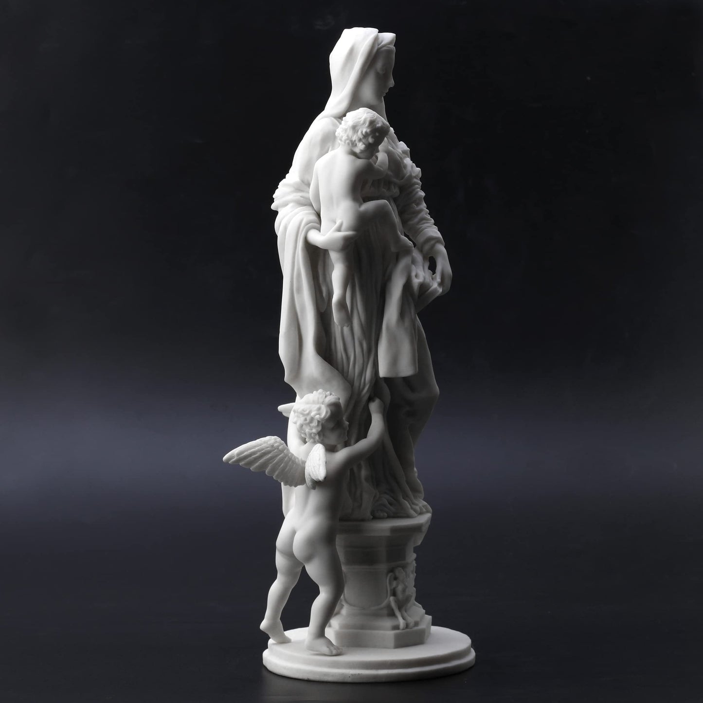Veronese Design 14 1/8 Inch Madonna of The Harpies Resin Statue Marble White Finish