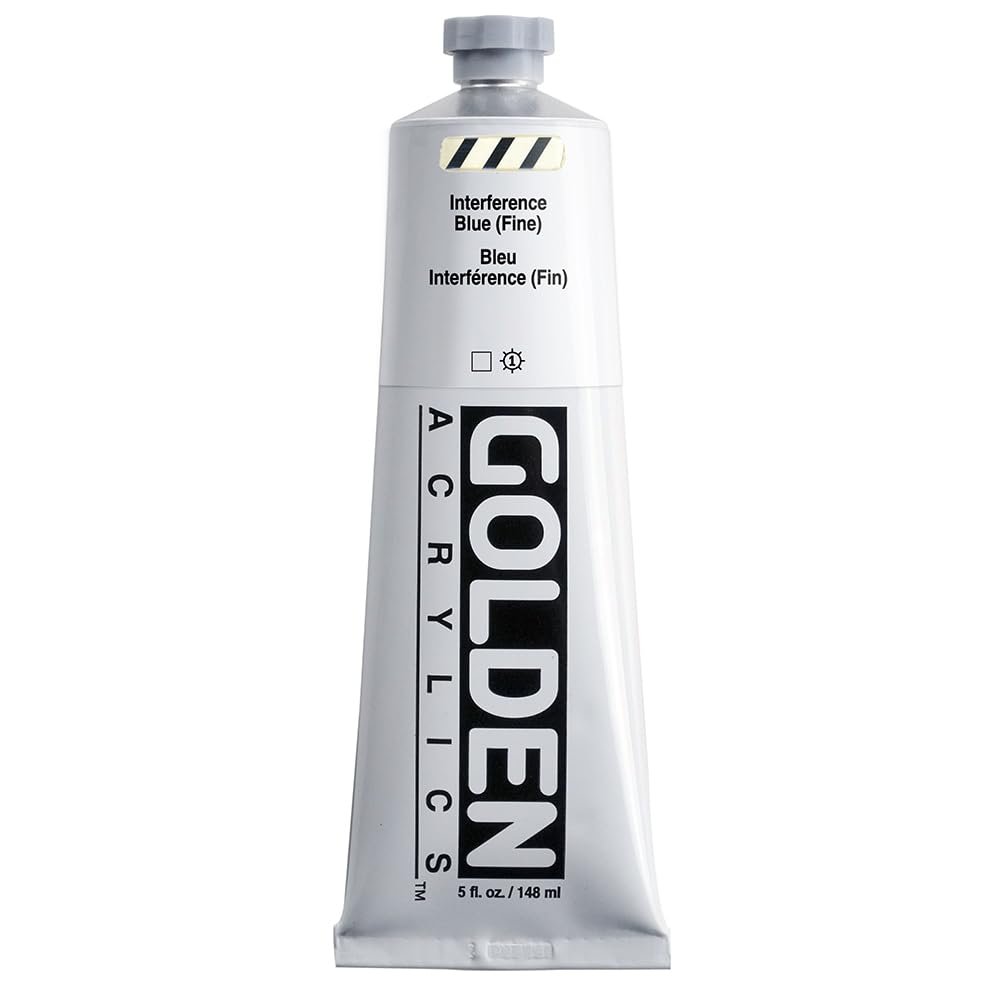 Heavy Body Acrylics by GOLDEN, Interference Blue (Fine), 5 fl. oz. Tube, Professional Acrylic Paint, Transparent