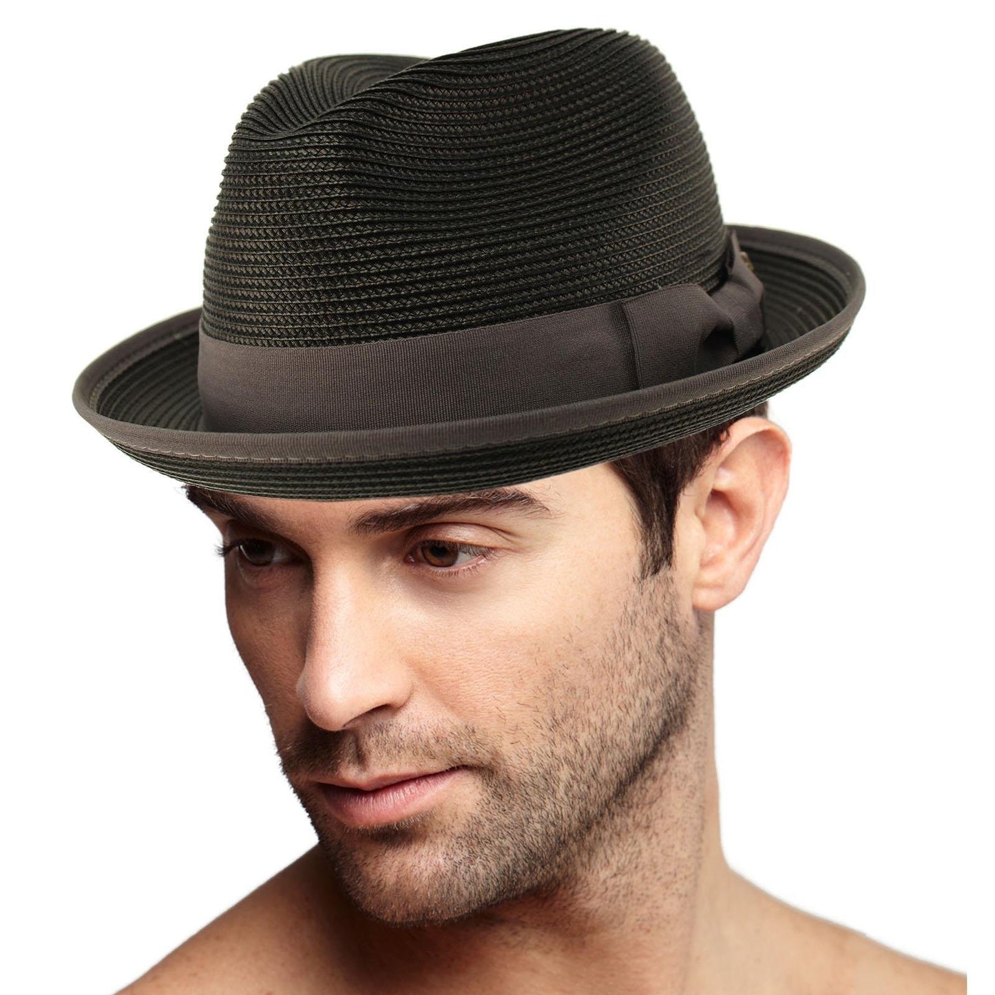 Epoch Men's Classy Travel Crushable 2tone Derby Fedora Upturn Curl Brim Hat