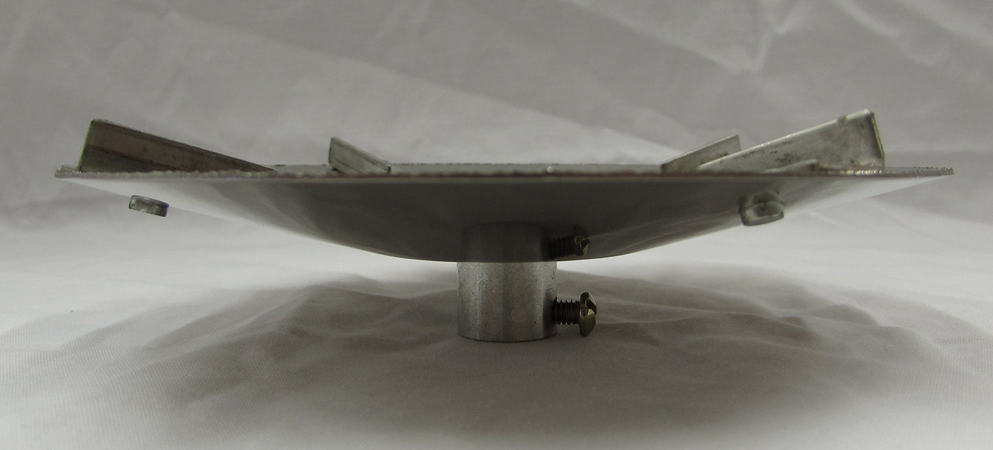 Ultramatic Feeders 1/4" Deer Scatter Plate, 5" Round, Cupped, Stainless Steel & Aluminum, Motor Mount