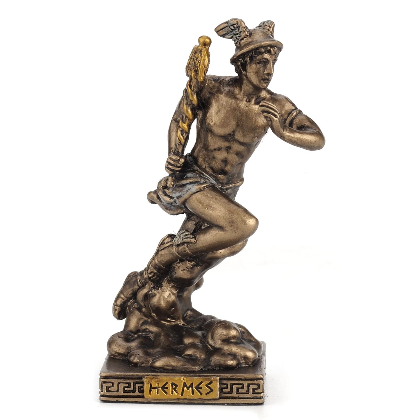 Veronese Design 3 1/2 Greek God Hermes The Messenger of The Gods Miniature Figurine Hand Painted Bronze Finish